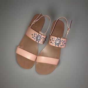 J. Crew Sandals Beaded Size‎ 8 Tan